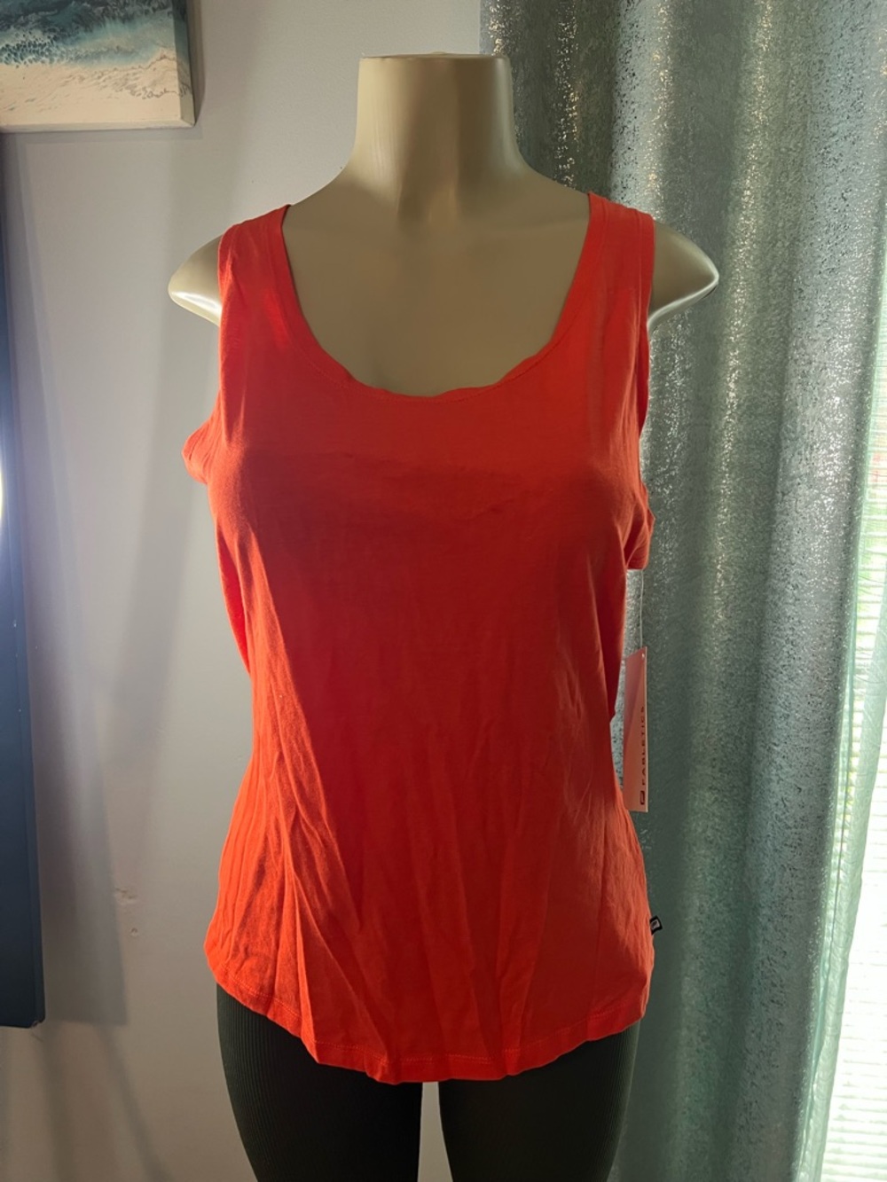 Fabletics Bright Orange Scoop Neck Tank